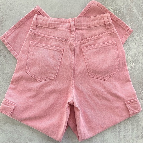 SHEIN Flap Pocket Cargo Jeans Pink XXS-P - Picture 6 of 6
